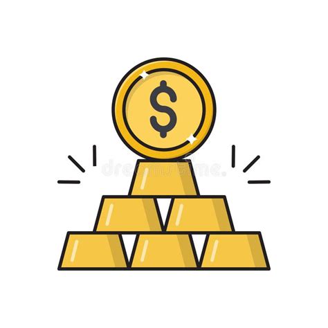 Gold Vector Flat Color Icon Stock Vector Illustration Of Finance