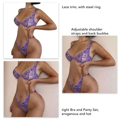 Ensemble De Lingerie Pour Femme Dioche Dentelle Respirante Avec Anneau En Acier Purple