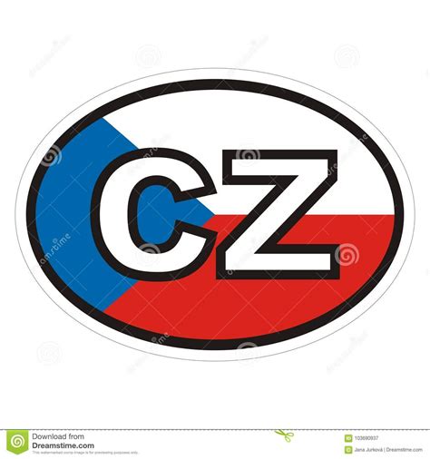 International License Plate Czech Republic Label For Car Sticker