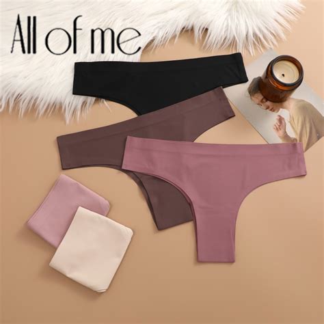 Allofme Women Sexy Low Waist G String Seamless And Traceless Thongs Bikini Panties Soft And