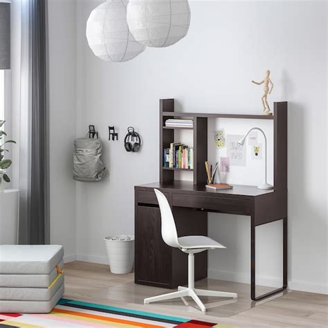 Micke Desk Black Brown 105x50 Cm Ikea
