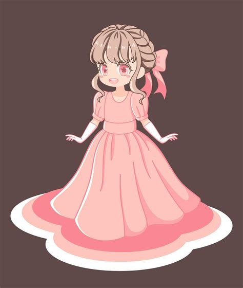 Cute Anime Girl In Dress 8382242 Vector Art at Vecteezy