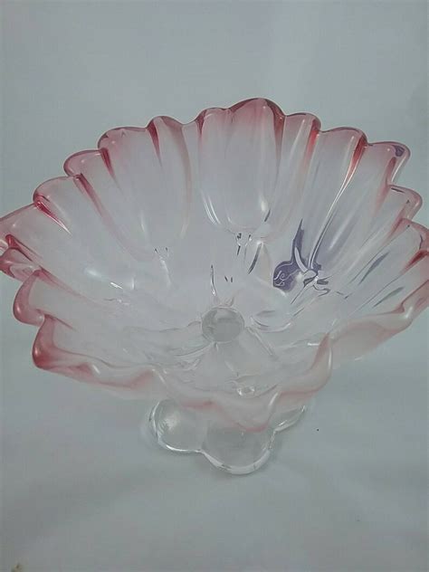 Walther Glass Pedestal Tulip Shaped Bowl German Glass Flower Etsy