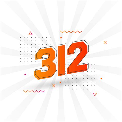 312 number vector font alphabet. Number 312 with decorative element ...