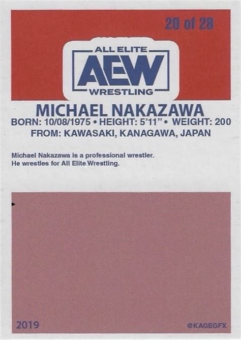 Kagegfx Aew Wrestling Series Michael Nakazawa Of