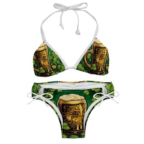 Saint Patrick S Day Swimsuit Women Bikinis Detachable Sponge Adjustable Strap Bikini Set Two