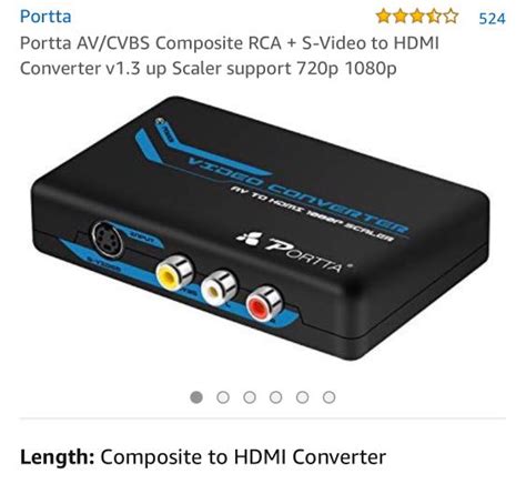 Portta AV CVBS Composite RCA S Video To HDMI Converter V1 3 Up Scaler