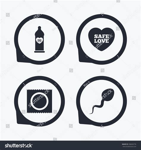 Safe Sex Love Icons Condom Package Stock Vector 358656776 Shutterstock