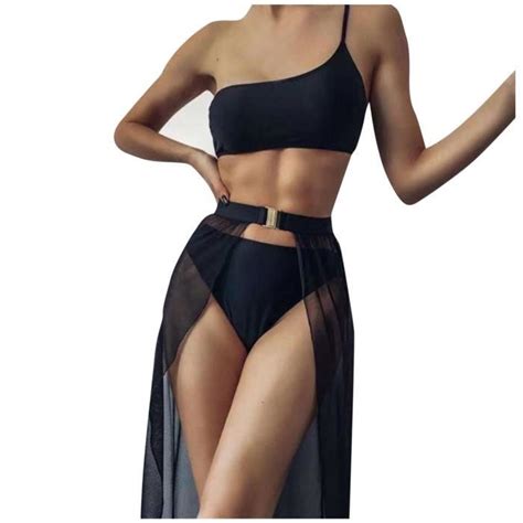 Bikini Maillot De Bain Femme Trois Pi Ces Plage Maillot De Bain Couleur Unie Maillot De Bain