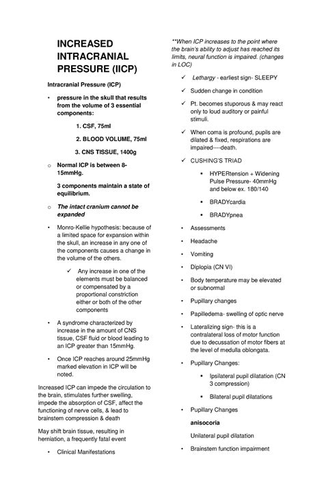 Increased Intracranial Pressure - PDF - INCREASED INTRACRANIAL PRESSURE