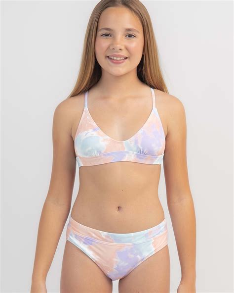 Shop Rip Curl Girls Surf Check Bikini Set In Multico Fast Shipping Easy Returns City