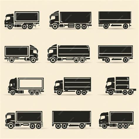 Conjunto de ícones de camião Símbolo de entrega de mercadorias