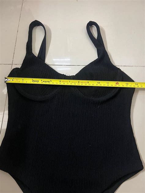 Ribbed One Piece Swimsuit Bikini Women S Fashion Swimwear Bikinis Swimsuits On Carousell