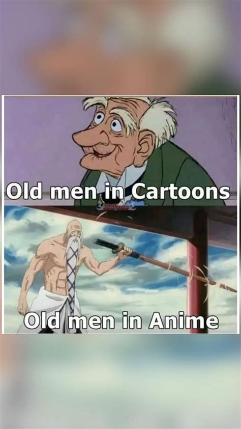 Old Men in Anime vs Cartoon