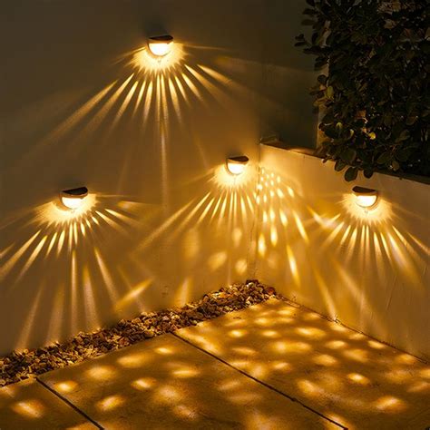 1pc Solar Fence Lights Warm White Porch Lights, Ip55 Waterproof Solar ...