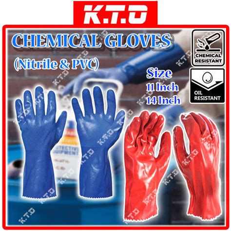 Heavy Duty Pvc Nitrile Coated Chemical Gloves Seamless Gloves Oil