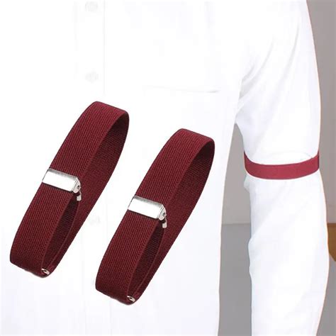 2pcs Adjustable Elastic Armband Shirt Sleeve Holder Arm Cuffs Bands For