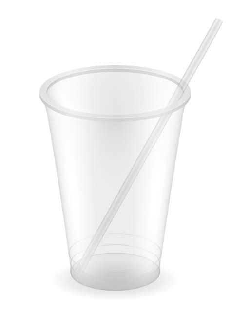 Transparent Clear Disposable Plastic Cup Vector Illustration Isolated