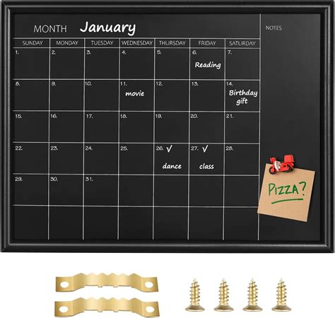 Amazon TORASO Calendar Chalkboard 12 X 16 Inches Magnetic