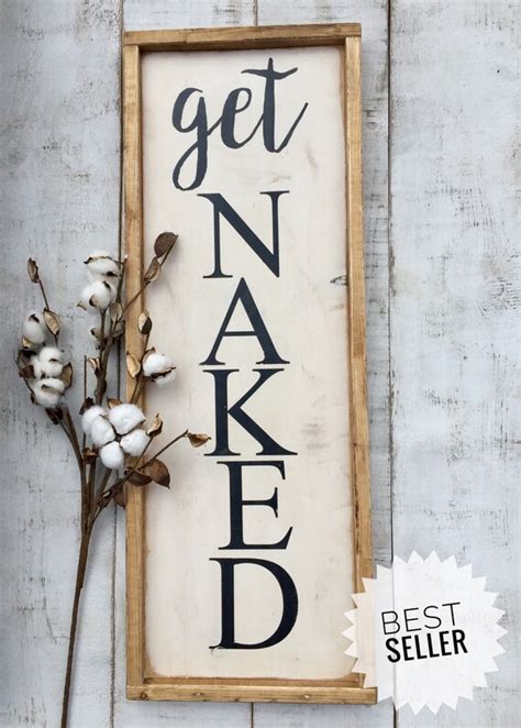 Get Naked Bathroom Sign Bathroom Decor Wood Sign Etsy