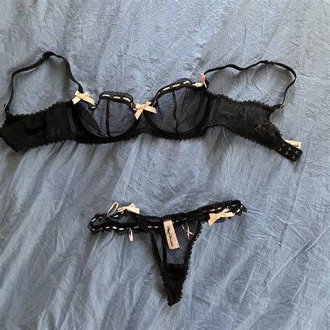 Agent Provocateur Lingerie Set In Pink And Black Depop