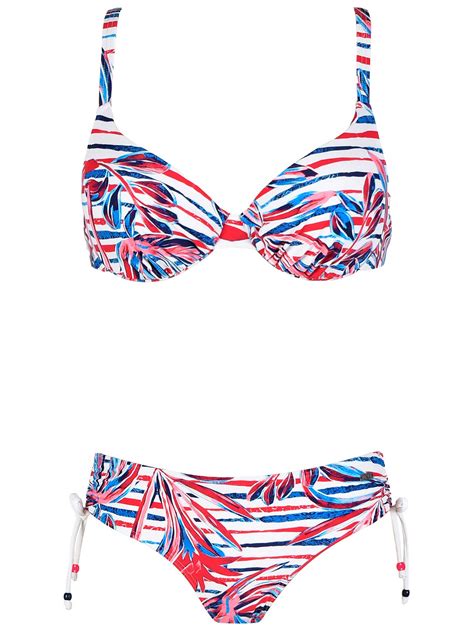 Naturana Naturana MARINE Floral Stripe Wired Bikini Set Size