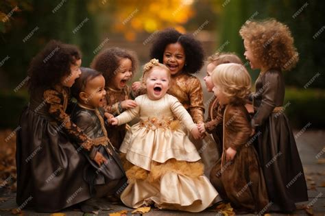 premium photo multicultural children laughing  playing