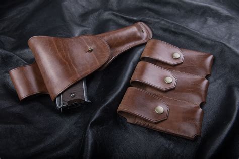 Тройной подсумок и классическая кобура для Colt 1911 | Пикабу