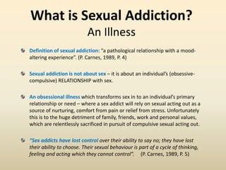 Sex Addiction The Secret Obsession Ppt