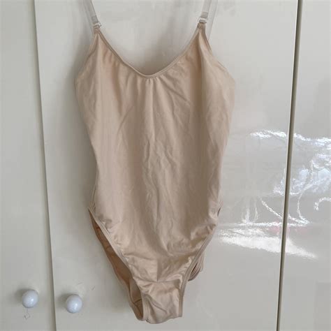Capezio Nude Leotard With Clear Straps Camisole Depop