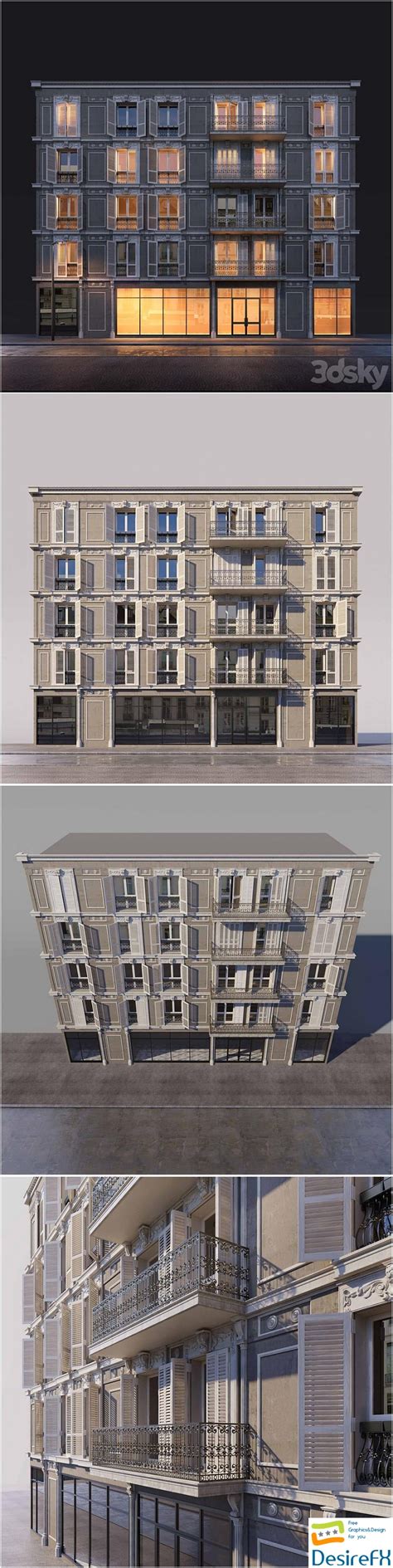 Download Buildings Facade 3d Model Desirefxcom