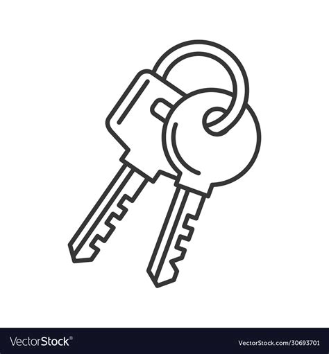 Keys Icon On White Background Line Style Vector Image