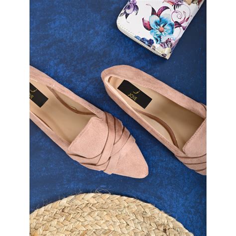 Buy Jove Women Nude Solid Ballerinas Online