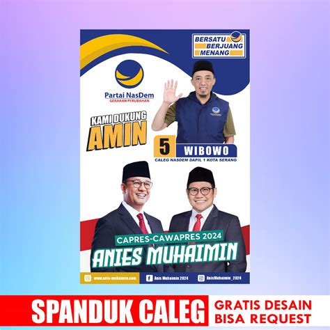 Jual Spanduk Partai Politik Nasdem Pemilu Benner Pohon Caleg