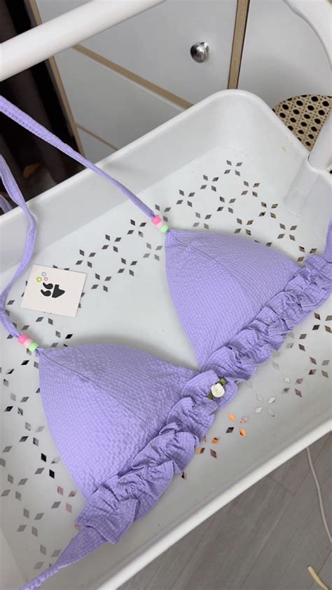 New Collection Set bộ bikini phối bèo chất liệu thô xốp dây buộc không gọng mút mỏng Design