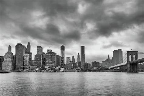 Black And White New York City Skyline by Mlenny