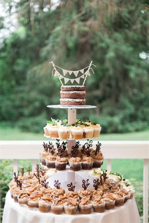 Tiered Cupcakes With Naked Cake Topper