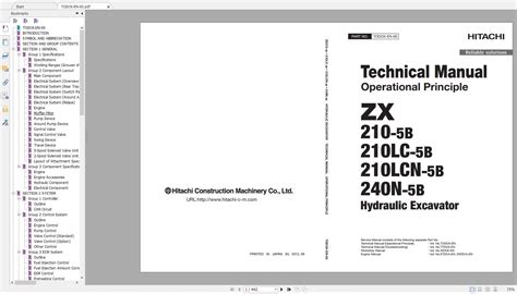 Hitachi Hydraulic Mini Excavator Zaxis Zx U A Shop Manual