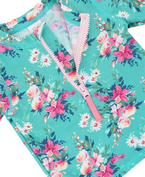 Snapklik RuffleButts Girls Fancy Me Floral Long Sleeve Rash Guard Bikini