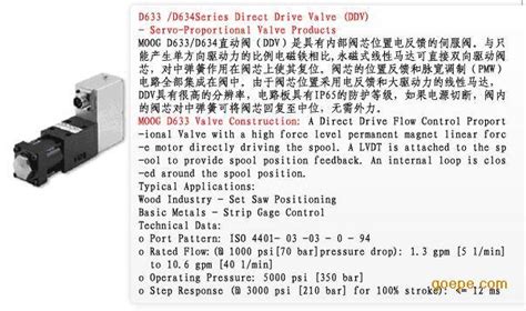 Moog穆格d633d634系列直动式伺服阀co土木在线