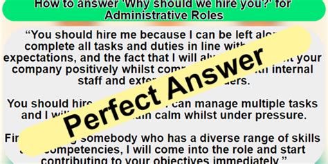 Why Should We Hire You Best Answer Job Interview Questions W