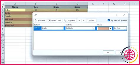 Comment trier et filtrer les données par couleur dans Excel lizengo