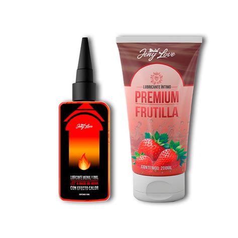 Pack Lubricante Anal con Efecto Calor Lubricante Íntimo Frutilla JenyLove