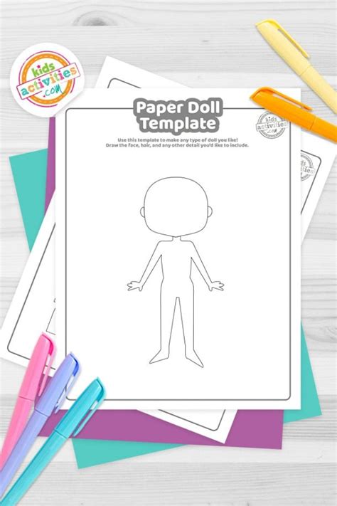 printable paper doll template kids activities blog