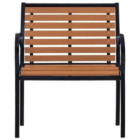 Ayhao2 Chaises De Jardin 2 Pcs Acier Et WPC Noir Et Marron 60299