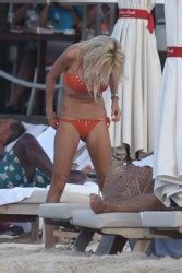 Victoria Silvstedt Orange String Bikini As She Soaks Up The Caribbean Sunshine On St Barths