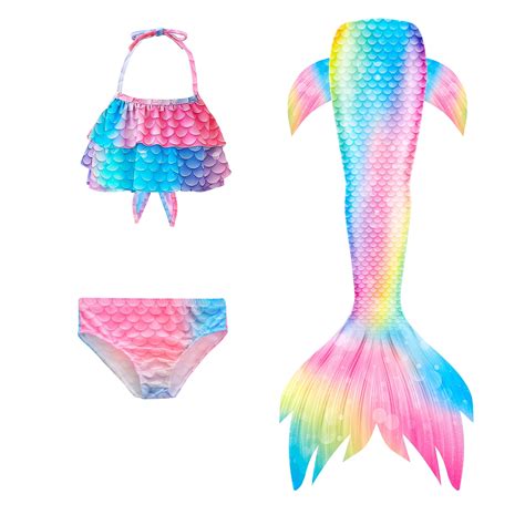 Mermaid Tails For Swimming Girls Swimsuit Princess Bathing Suit Bikini Size 120cm Walmart