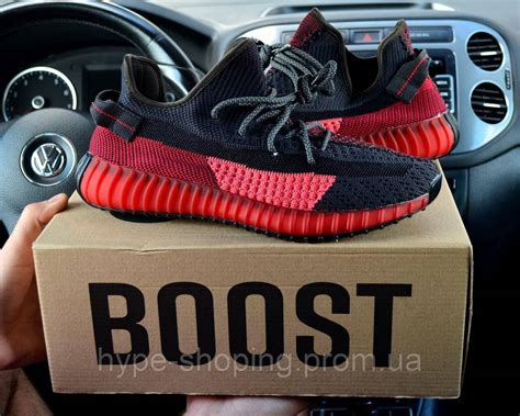 Купить Мужские кроссовки Adidas Yeezy Boost 350 V2 Black Red адидас изи ...