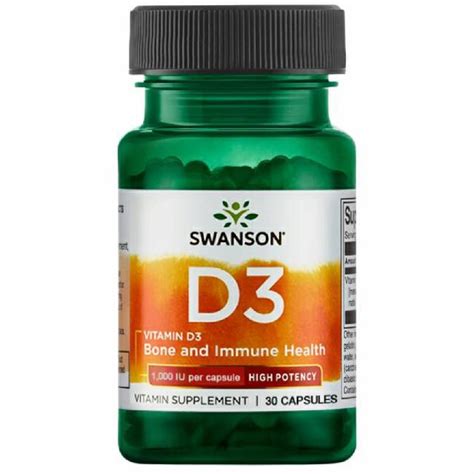 Vitamina D3 1000UI 30 capsule Swanson - eMAG.ro