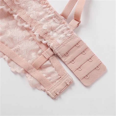 See Through Bra And Panties Sexy Lingerie Lace Mesh Temptation Lace Bra Set Ultra Thin Gathered